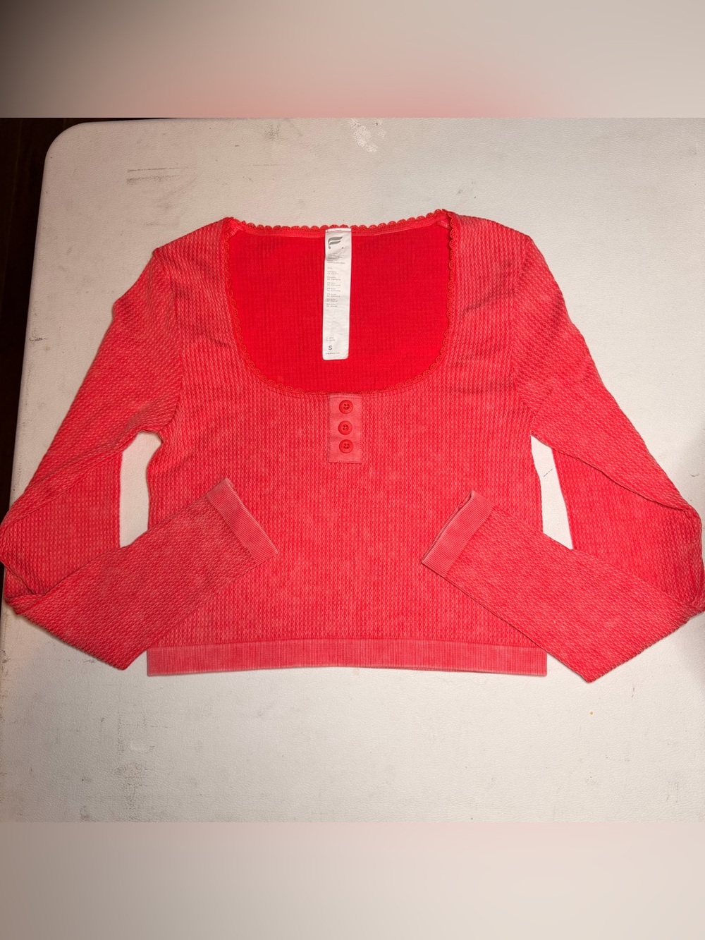 Fabletics Coral Ribbed Scoop-Neck Knit Top